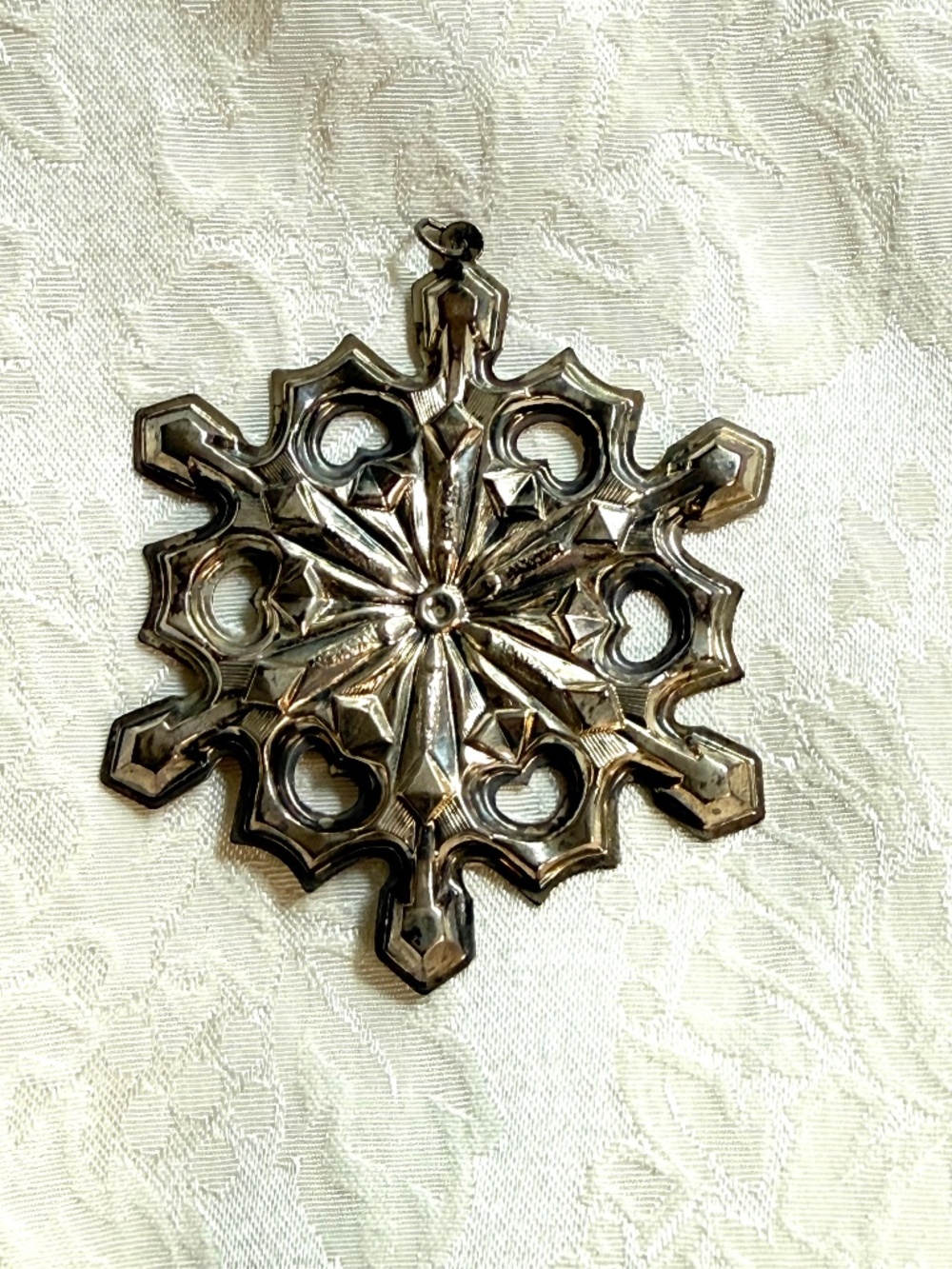 Vintage Gorham 1979 Sterling Silver Snowflake Ornament ~